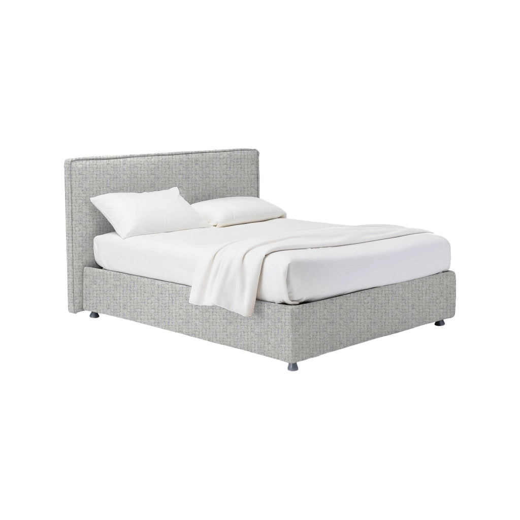 Gosport, Letto Piazza e Mezza Sfoderabile Made in Italy, Grigio Chiaro