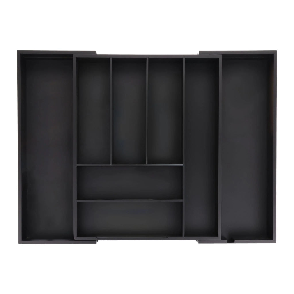 Portaposate estensibile per cassetto 6 scomparti pratica cucina in bambù nero 13_0013452