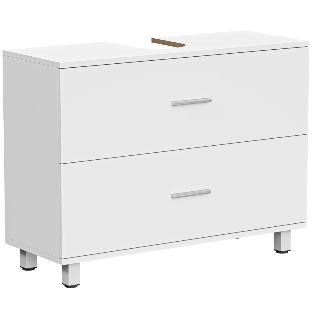 Mobile Sottolavabo con 2 Cassetti e Divisori ¨C Minimal ¨C Bianco 80x30x60 cm