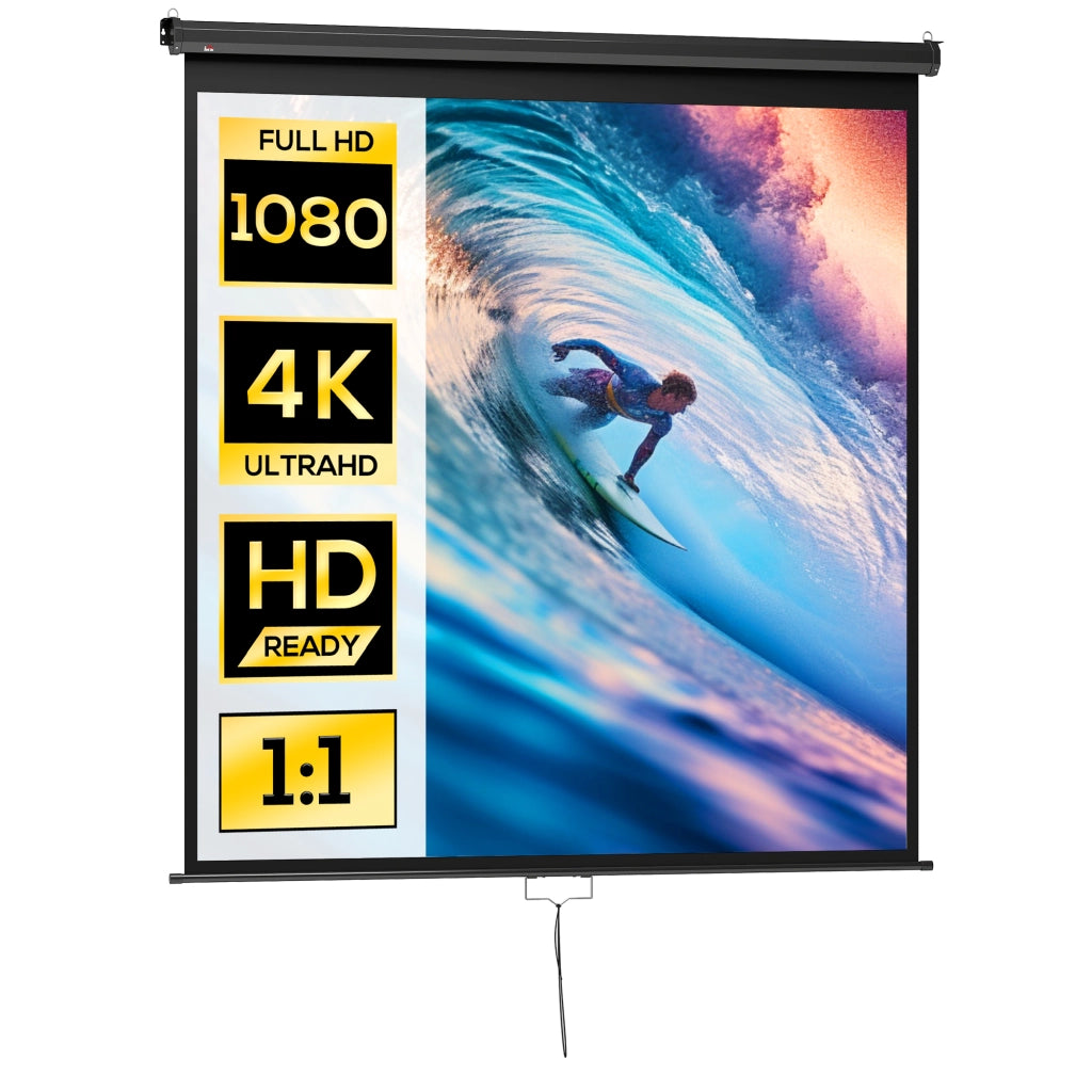 Telo per proiezione 178x178 cm 99 pollici 1:1 HD 4K per home cinema ¨C Minimal ¨C Grigio