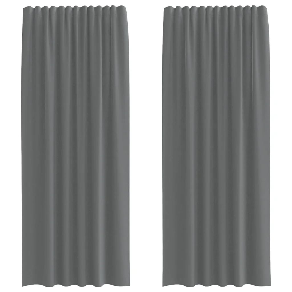 Tende in Voile con Tasche per Aste 2 pz Grigio Scuro 4102183