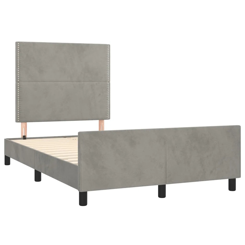 Giroletto senza Materasso Grigio Chiaro 120x200 cm Velluto 3125684
