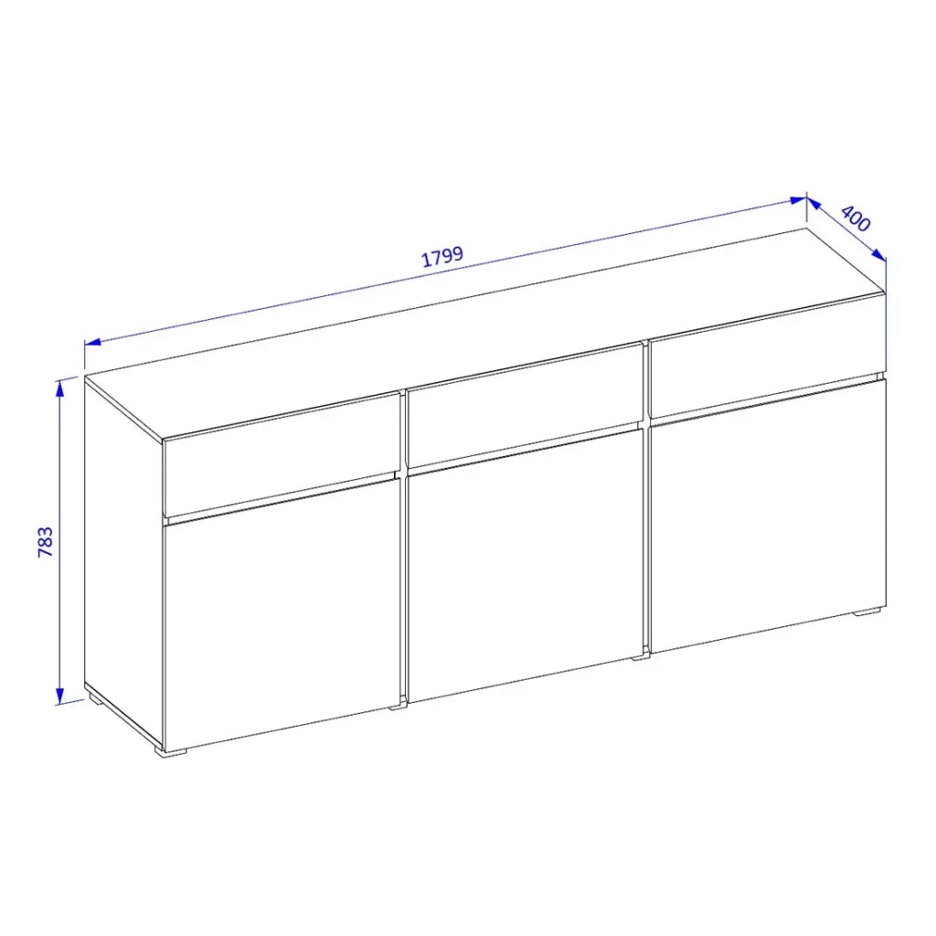Set di mobili da soggiorno HAVANA - Credenza alta, mobile TV, credenza bassa - Design moderno in rovere e nero