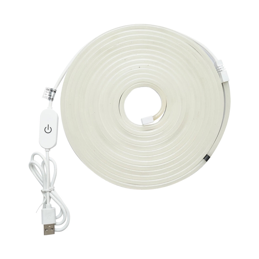 Striscia LED 3000K, 5V, USB, 5m IP65