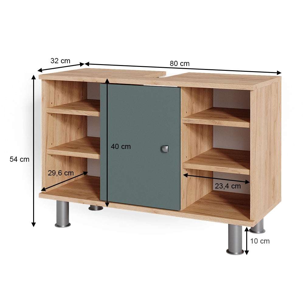 Vicco Mobile sottolavabo per bagno Verde 80 x 54 cm