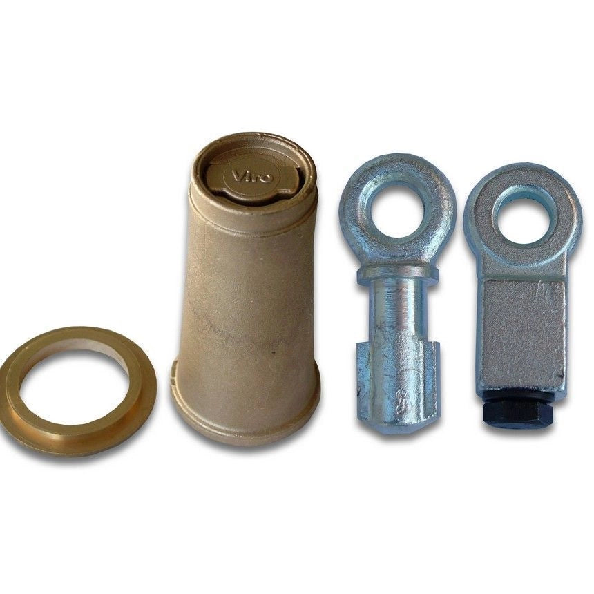 Viro 695 Kit Accessorio Serranda Anelli in Acciaio Forgiato Zincato e Campana di Bloccaggio in Ottone Ancoraggio a Pavimento