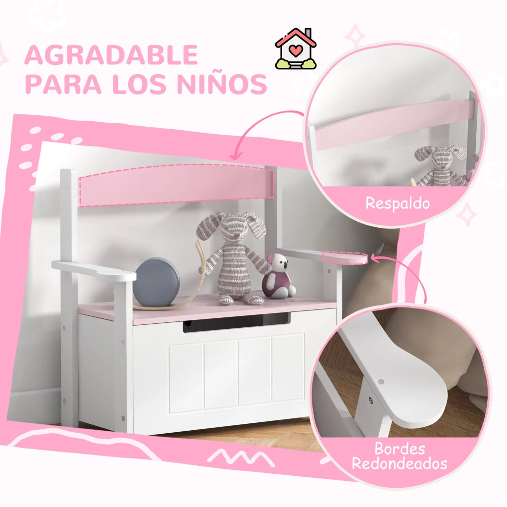 Scrivania per Bambini con Cassetti ¨C Minimal ¨C 68.5x34x58 cm Rosa e Bianco