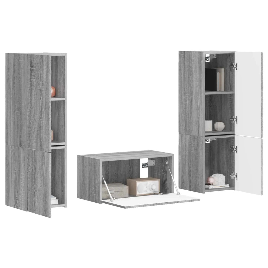 Set mobile TV 5 pcs Grigio Sonoma Legno multistrato 3409102