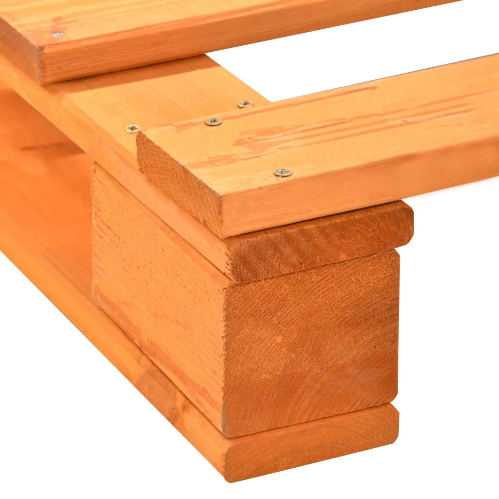 Letto matrimoniale | Letto per adulti | Giroletto in Pallet Marrone Legno Massello di Pino 120x200 cm