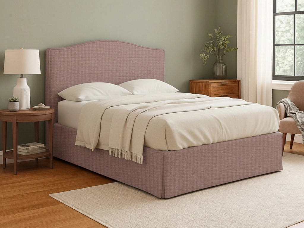 Bebington, Letto Matrimoniale Sfoderabile Made in Italy, Rosa Antico