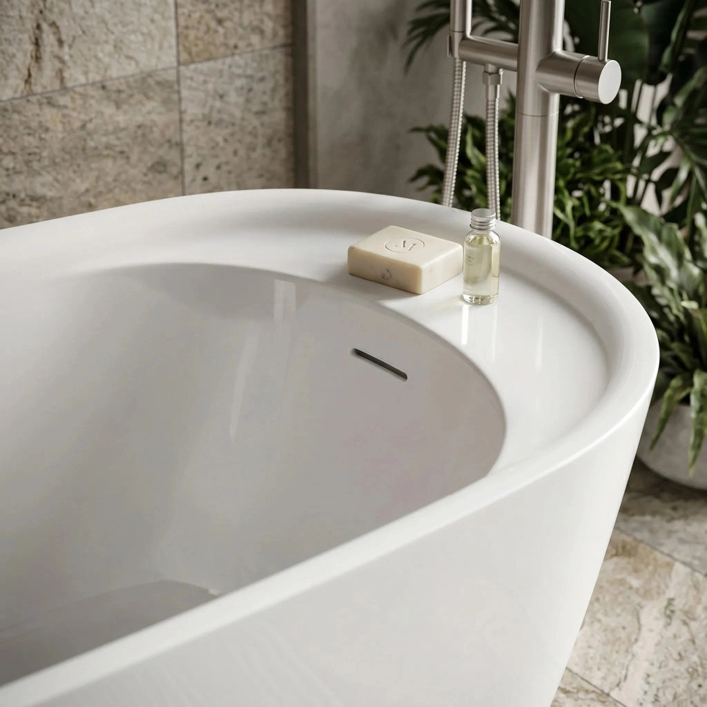 Vasca Da Bagno Freestanding Rea Orte 170 Copritappo nero