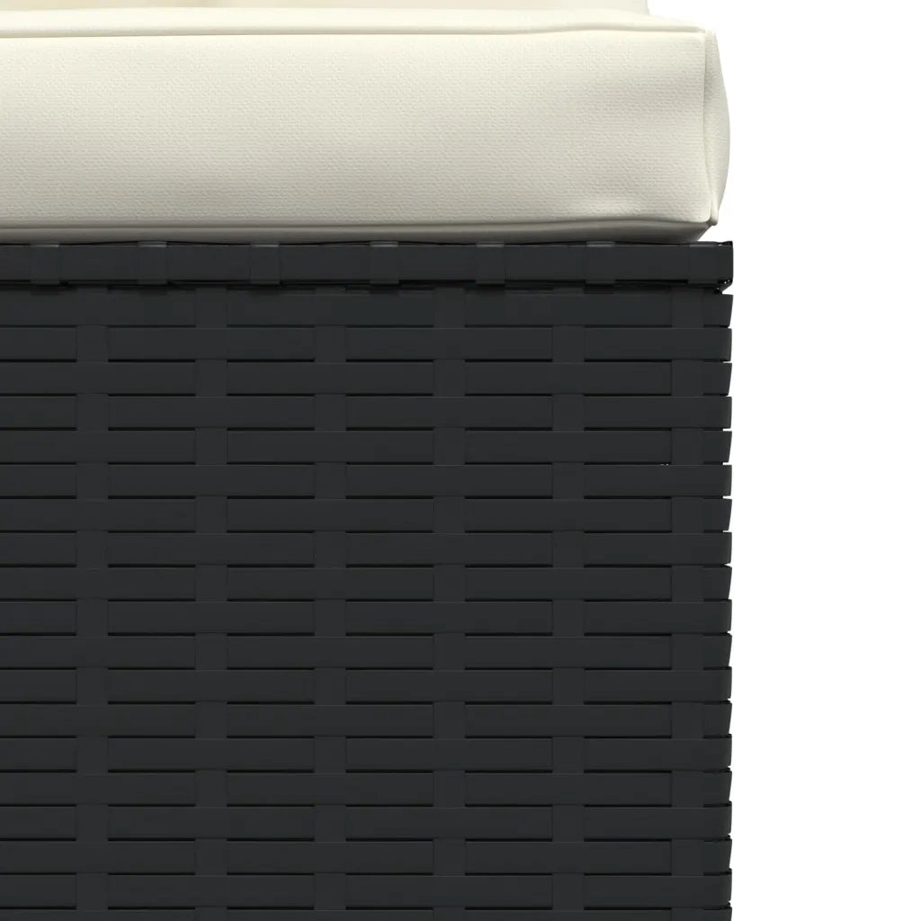 Divano a 3 Posti con Cuscini in Polyrattan Nero 317495