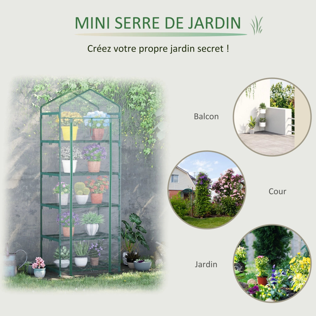 Serra da giardino con ripiani ¨C zephmum ¨C 69x49x193 cm