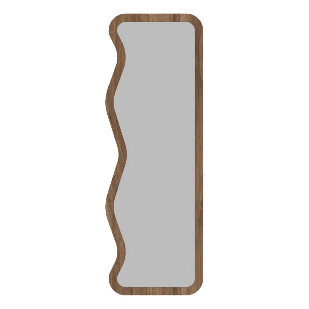Bissonen\, Specchio Forma Rettangolare, 50x160h cm Marrone Noce
