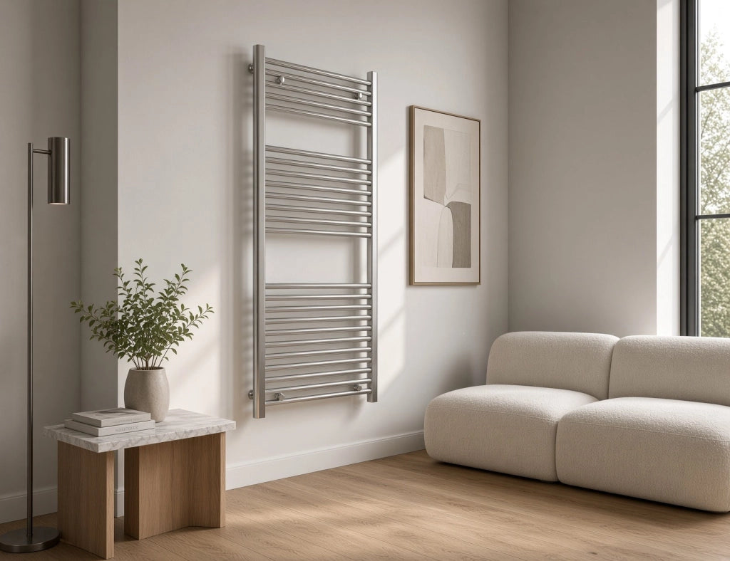 Scaldasalviette termoarredo 180x50 cm (int.45) cromato da bagno tubi dritti ROY