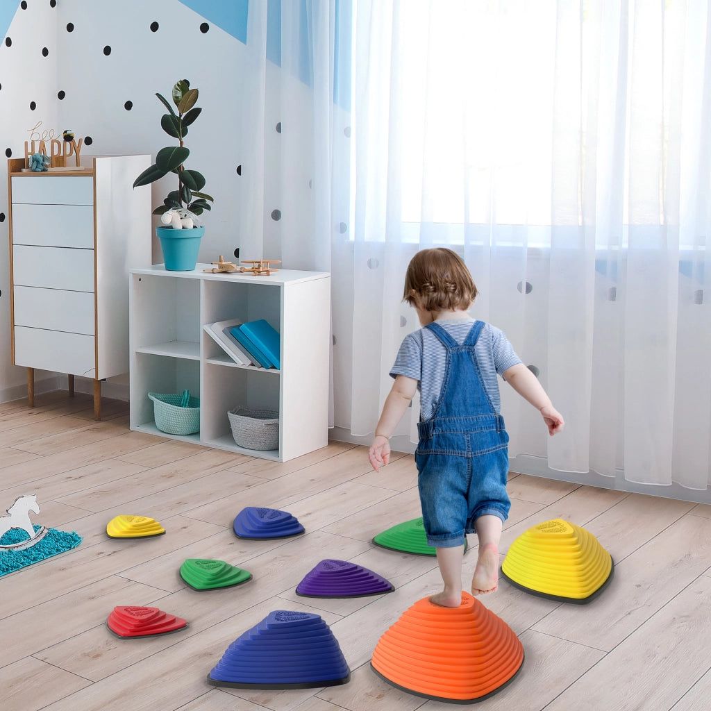 Set di 9 pedane ¨C Minimal ¨C per interni ed esterni, antiscivolo, impilabili, colorate