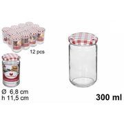 Trade Shop - Set 12 Pz Contenitore Barattolo In Vetro Con Coperchio Barattolini 300ml 114653 -