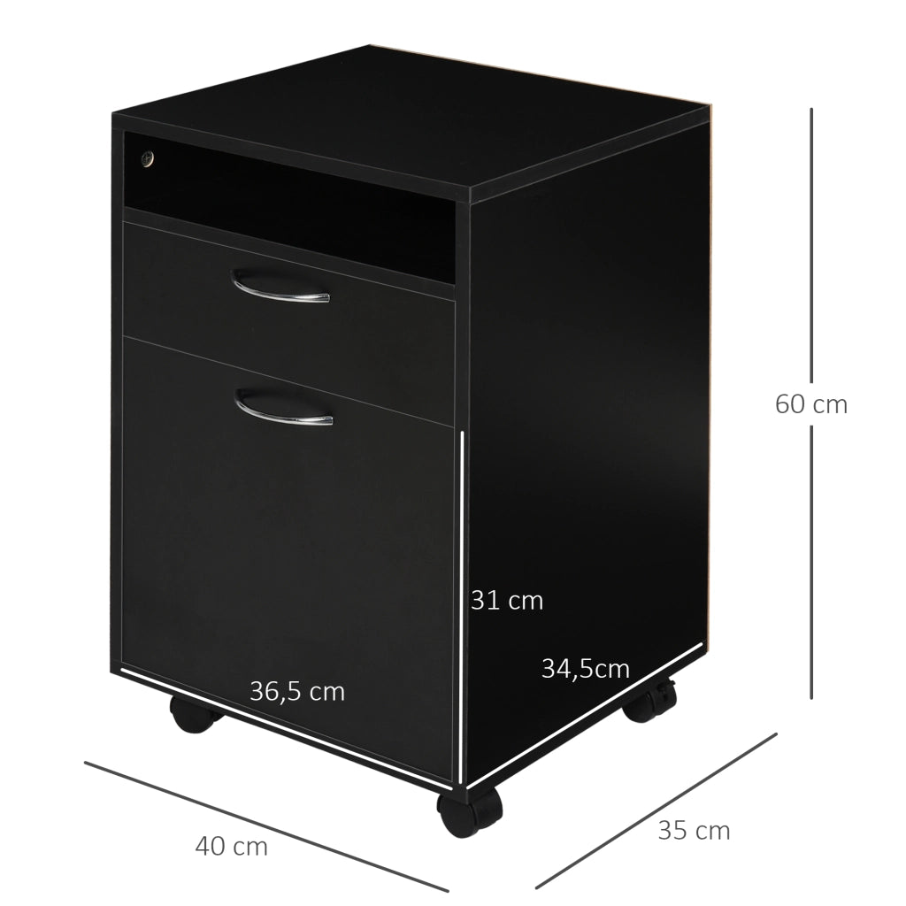 Scrivania con cassetti e armadio ¨C Minimal ¨C Nero 40x35x60 cm