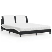 Letto con Materasso Zadar Nero e Bianco 160x200cm Similpelle