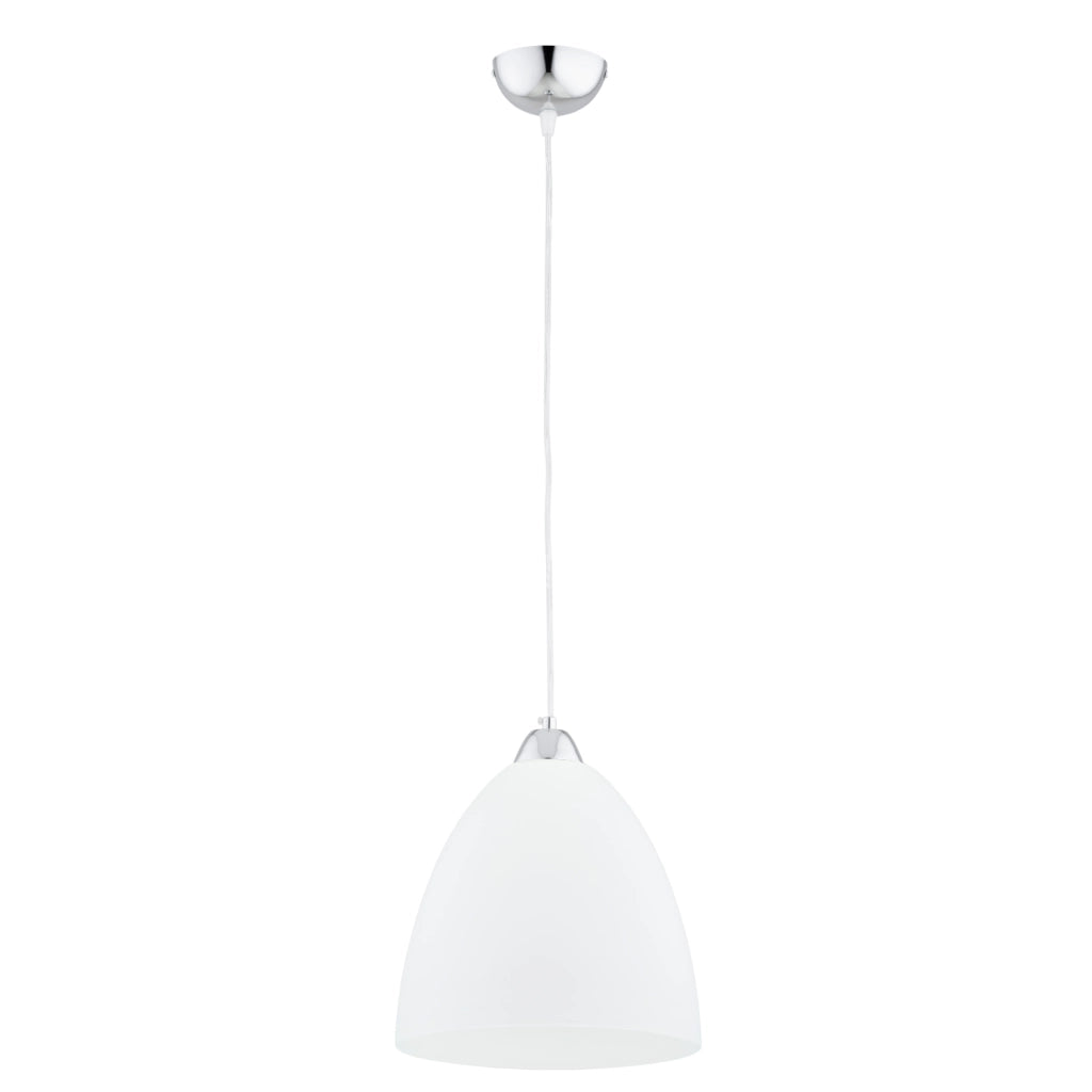 Lampada a sospensione minimal bianca/argento E27 15W LERA