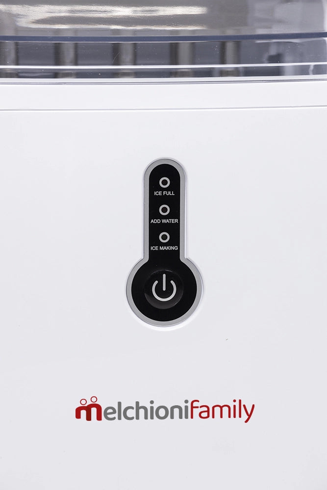 Melchioni Family Macchina Ghiaccio CUBIK Capacità di Produzione 12kg in 24h Cubetti a Forma di Proiettile Serbatoio dell'Acqua 1.6 L Serbatoio per il Ghiaccio 1,6 L Pannello di Controllo Touch