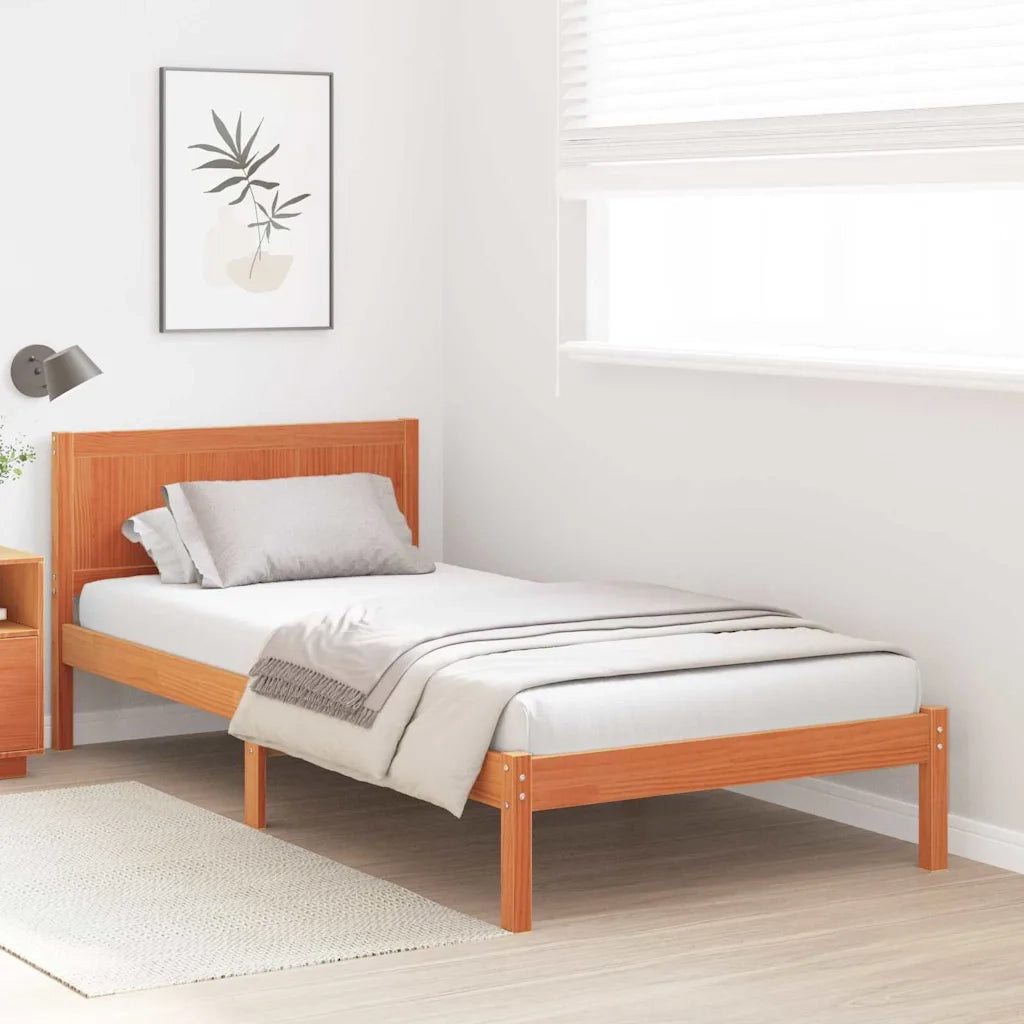 Letto singolo | Letto per adulti | Struttura del letto Marrone 100 x 200 cm Legno massello di pino