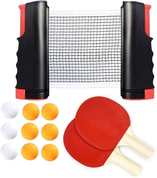 Tavolo da ping-pong portatile - Con 2 pedali e 9 palle, inclusa borsa di trasporto - Adatto per l'uso all'aperto e in casa, ufficio, allenamento - Grande opzione di regalo