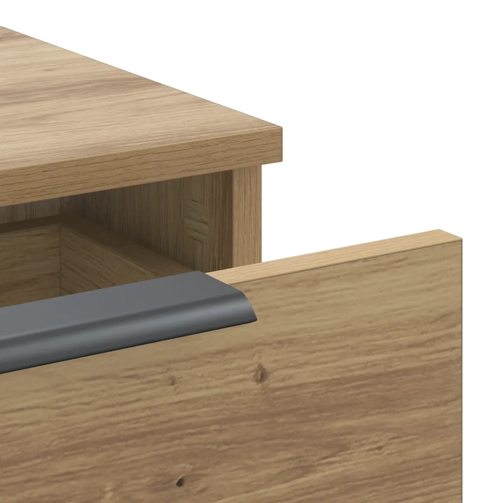 Mobiletto a muro in legno composito 68 x 30 x 20 cm versatile dal design elegante pratico per riporre oggetti realizzato a mano in legno di rovere 02_0050987