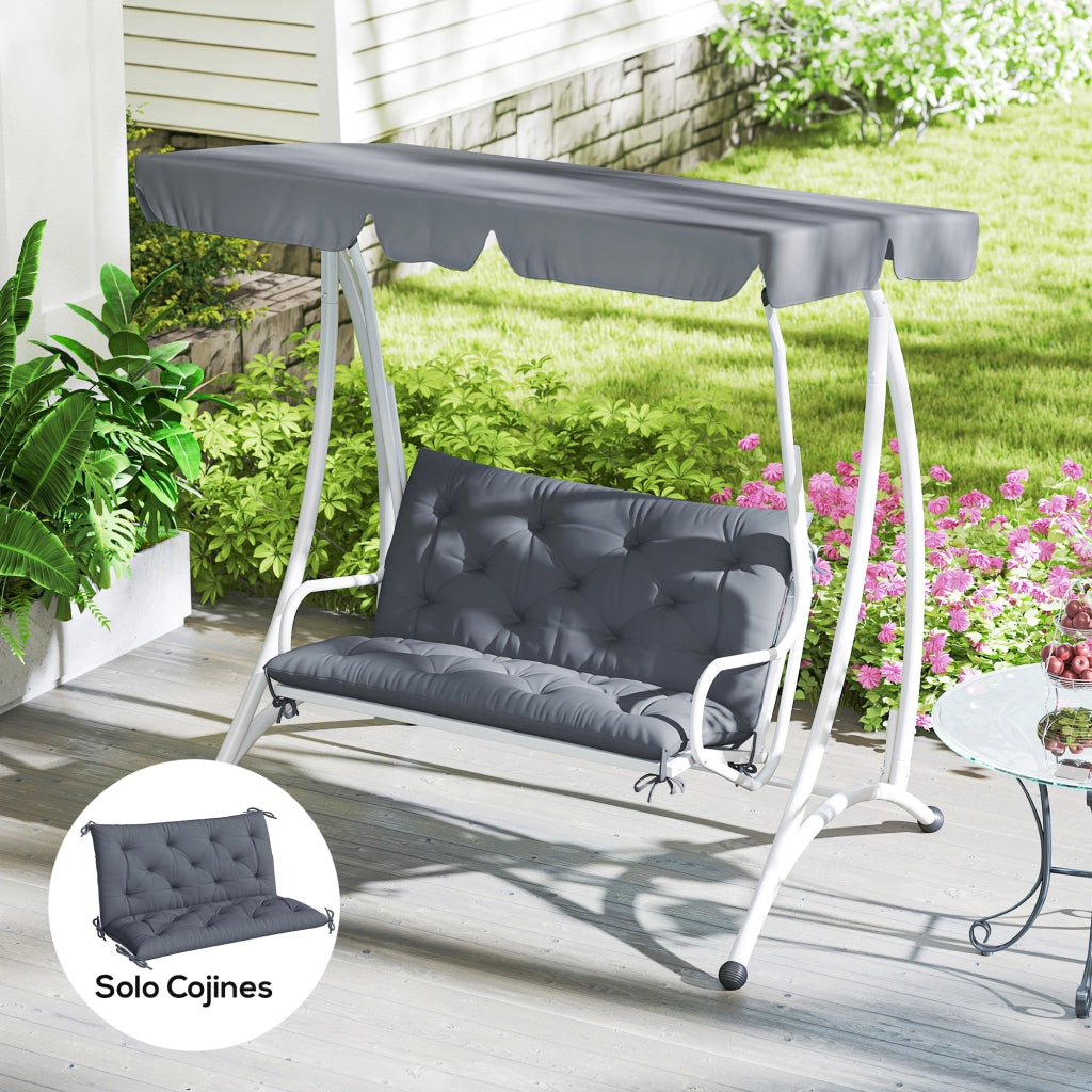 Cuscino per Panca con Schienale ¨C Xylo ¨C Grigio 100x98x8 cm 2 Posti Esterno Giardino