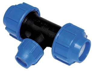 RACCORDO A COMPRESSIONE A T RIDOTTO PN16- - ø mm.25x20x25 - 10 pezzi