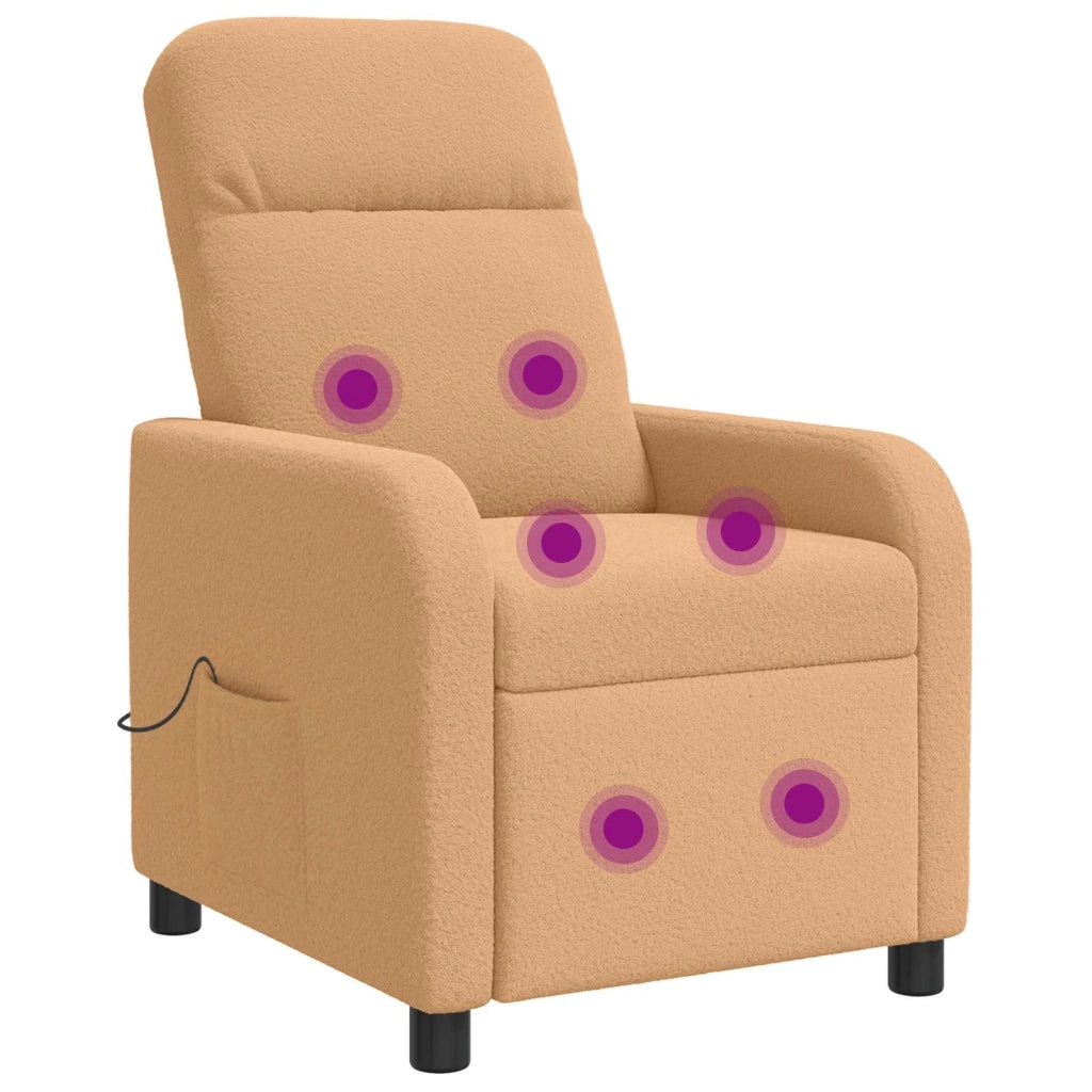 Poltrona Massaggiante Beige Bouclé 42034956