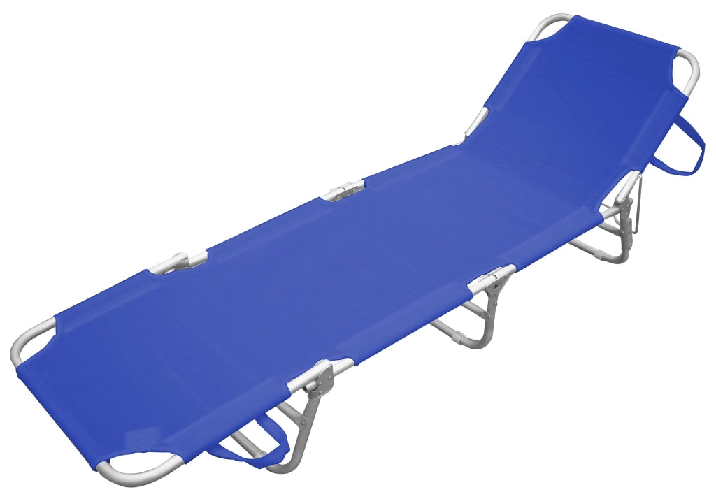 LETTINO PLAYA BLU 2PZ ALLUMINIO TEXILENE MARE SPIAGGIA GIARDINO