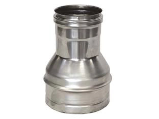 RIDUZIONE PER TUBO ACCIAIO INOX AISI 304 F/M MONOPARETE SPESS. MM.0,5  F ø mm.120 M ø mm.100