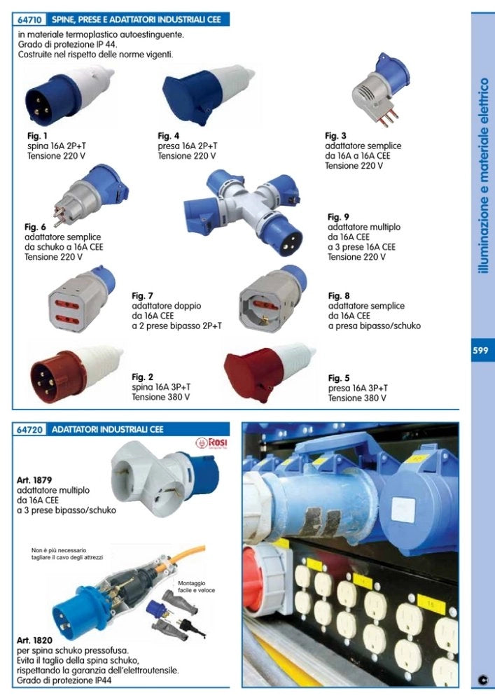 10pz spina industriale 16a 3 poli+terra 380 v figura 2 cod:ferx.83993