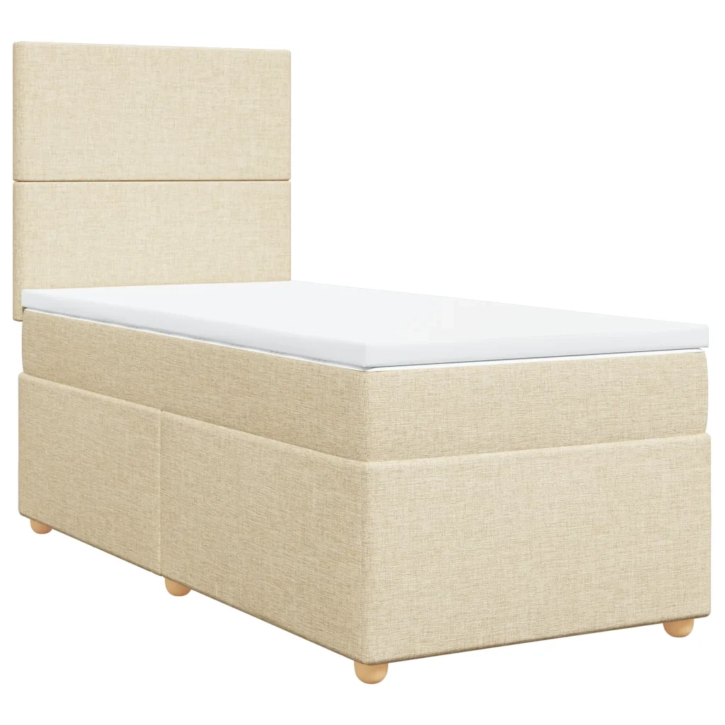 Giroletto a Molle con Materasso Crema 90x200 cm inTessuto