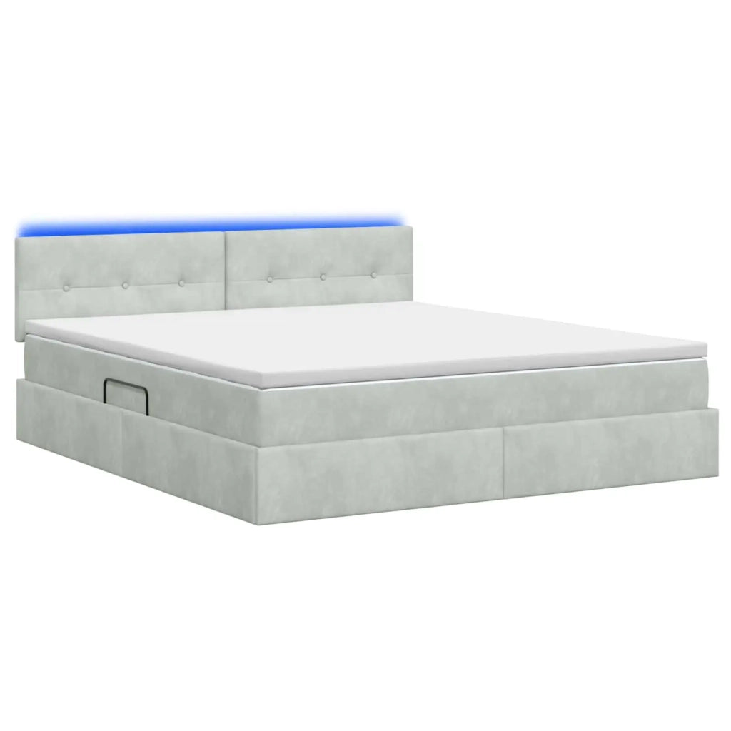 Letto con contenitore LED e materasso Grigio Chiaro 3459246