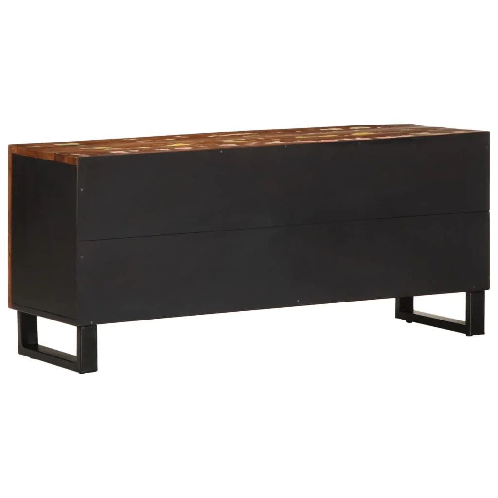 Mobile TV multimediale mensola TV credenza TV sala da pranzo soggiorno camera da letto 105 x 33,5 x 46 cm legno di recupero e ingegnerizzato marrone 02_0025683