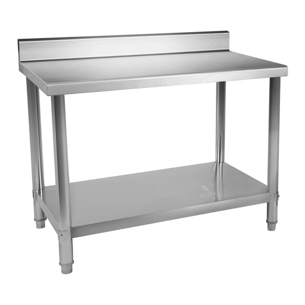 Tavolo da lavoro professionale in acciaio inox da cucina 100 x 70 cm con alzatina portata 95 kg 14_0003651