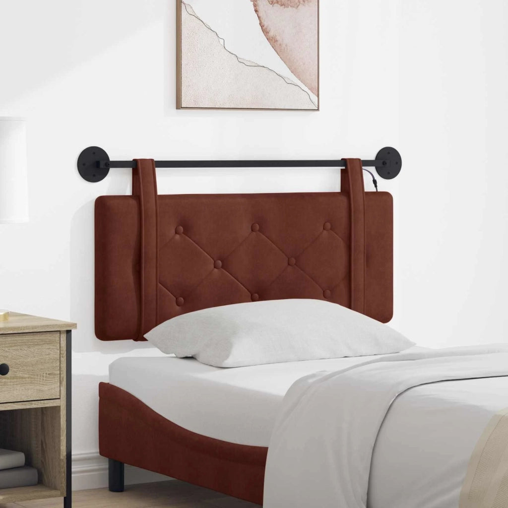 Testiera sospesa Con luce LED Marrone Lucido PU Antico 3424136