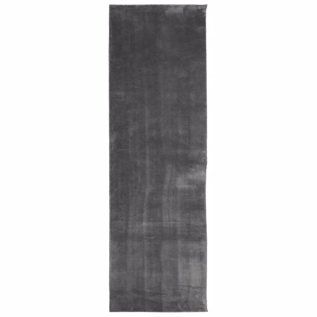 Tappeto del soggiorno | Tappeto a Pelo Corto HUARTE Morbido Lavabile Antracite 80x250cm