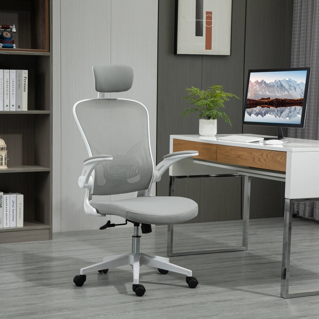 Sedia da ufficio ergonomica ¨C zephmum ¨C grigio 65x64x114-122 cm