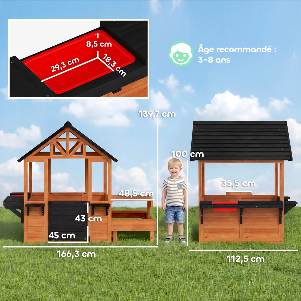 Casetta per bambini giardino in legno ¨C Minimal ¨C marrone