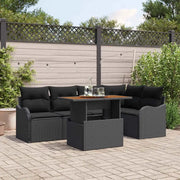 Set Divano da Giardino con archiviazione 6 pcs Nero Poly Rattan 3358200