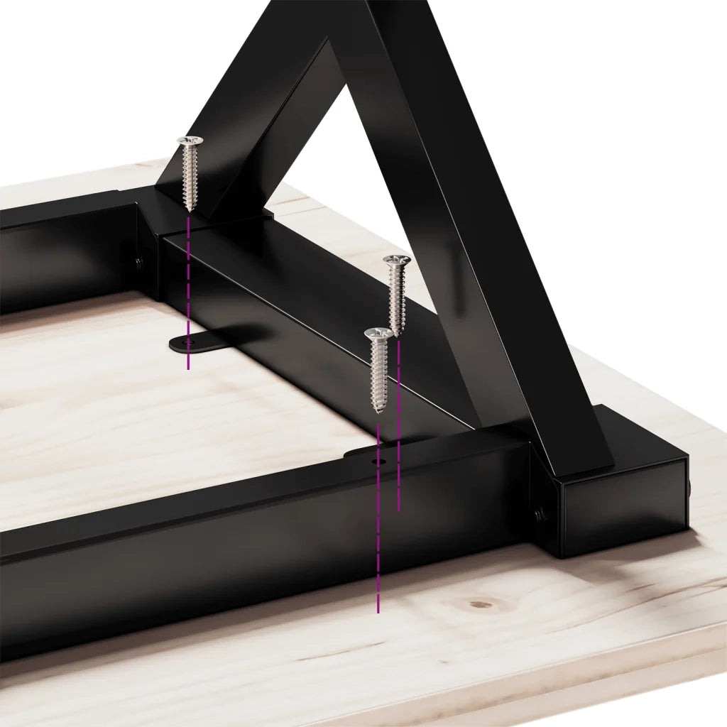 Tavolino salotto | Tavolino da caff¨¨ | Tavolino da Soggiorno Telaio a X 80x50x40,5 cm Legno Pino e Acciaio