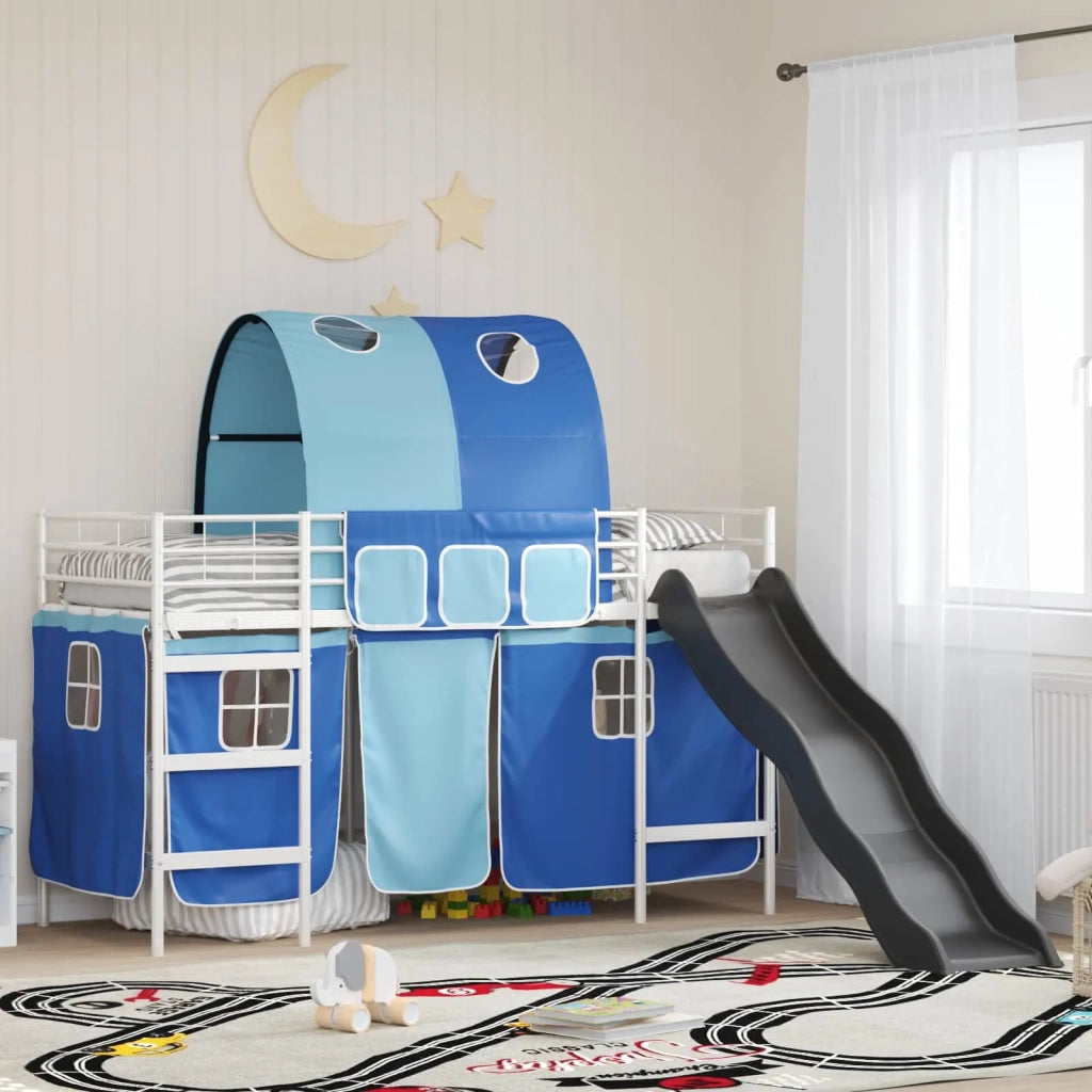 Struttura del letto loft per bambini Bianco e Blu 100 x 190 cm 42020861