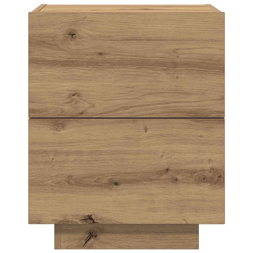 Set di 2 Comodini | Armadio da Notte | Mobiletto da notte Rovere artigianale 45 x 40 x 55 cm