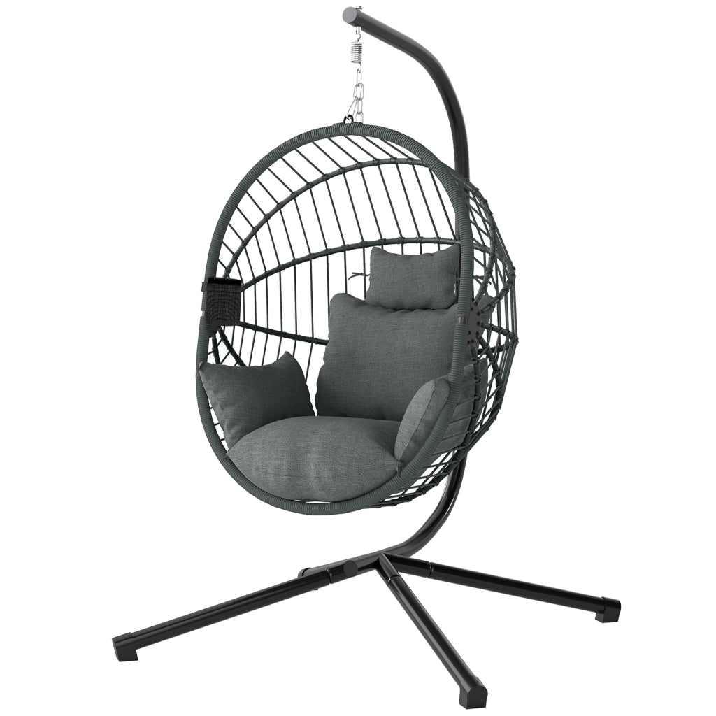 Poltrona dondolo ovale sospesa ¨C Minimal ¨C grigio