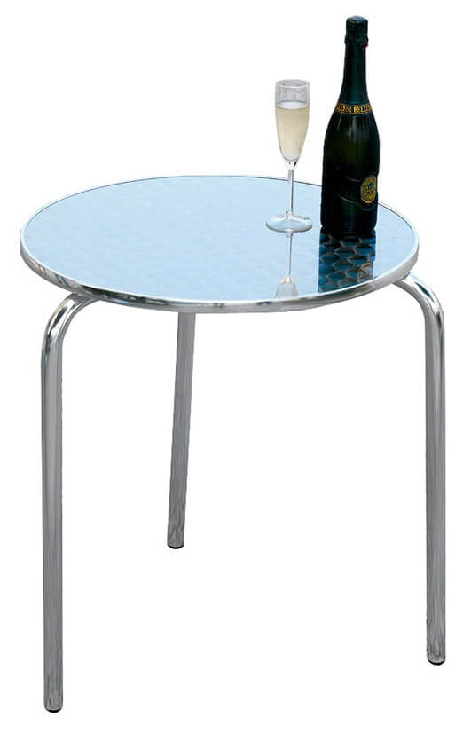 Tavolino Tondo da Giardino Ø60 cm in Alluminio Vorghini Silver