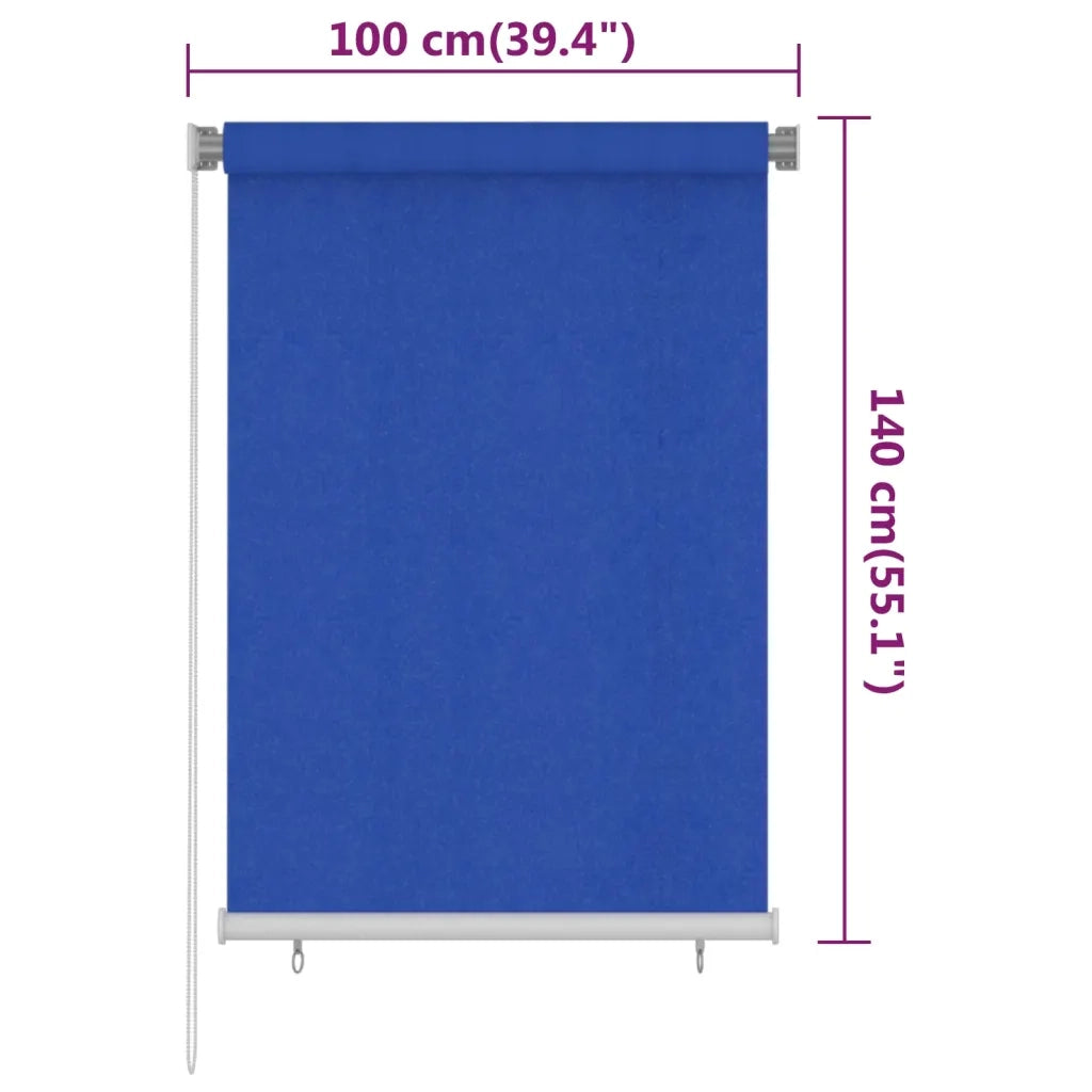 Tenda a Rullo per Esterni 105(L)x140(A) cm Blu HDPE 312837
