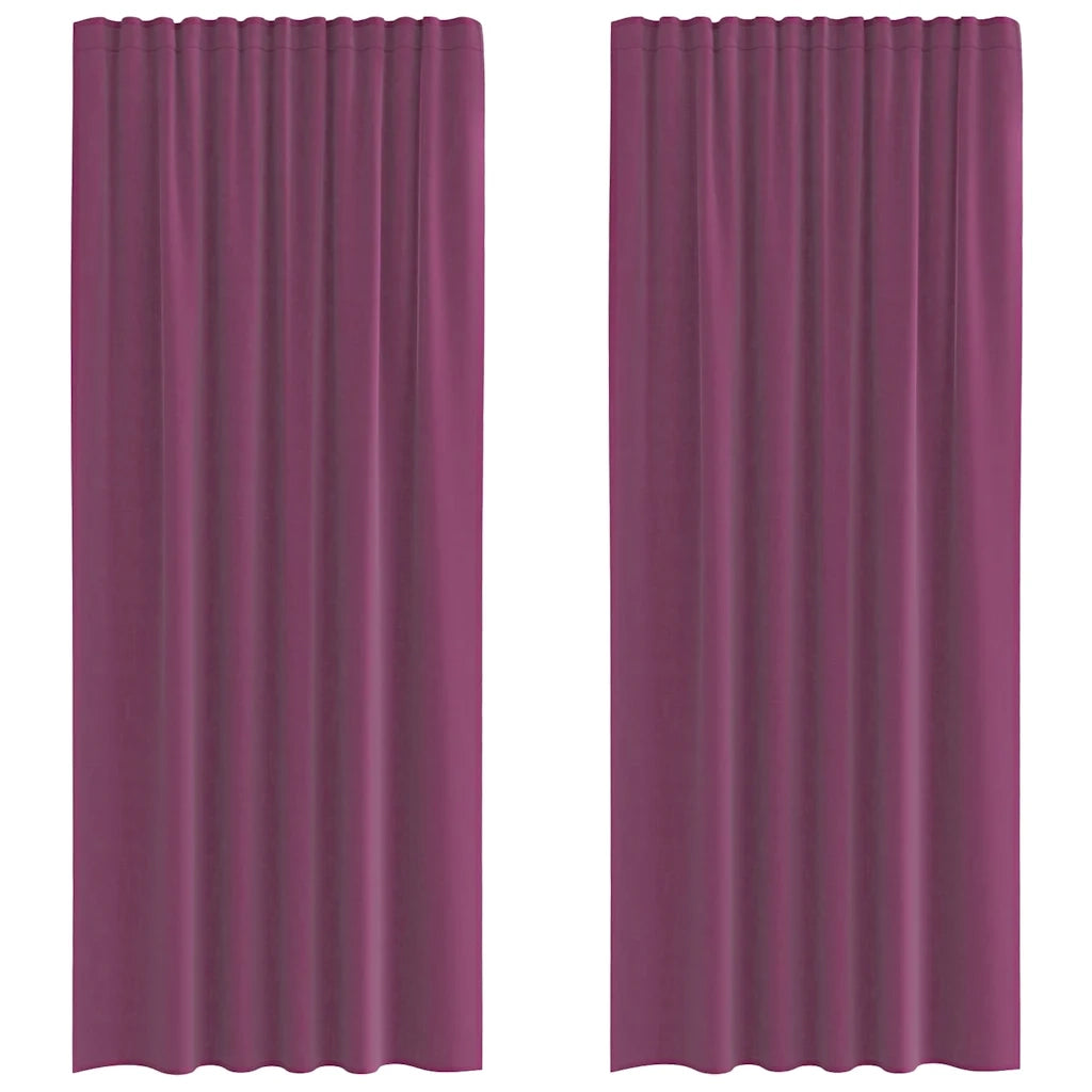 Tende in Voile con Tasche per Aste 2 pz Viola